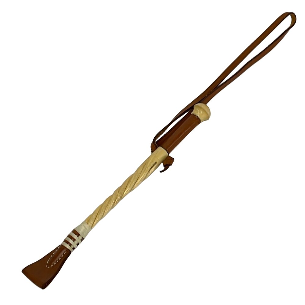 Hermès Paddock Clavache Bag Charm Dark Brown Cream Leather Wood